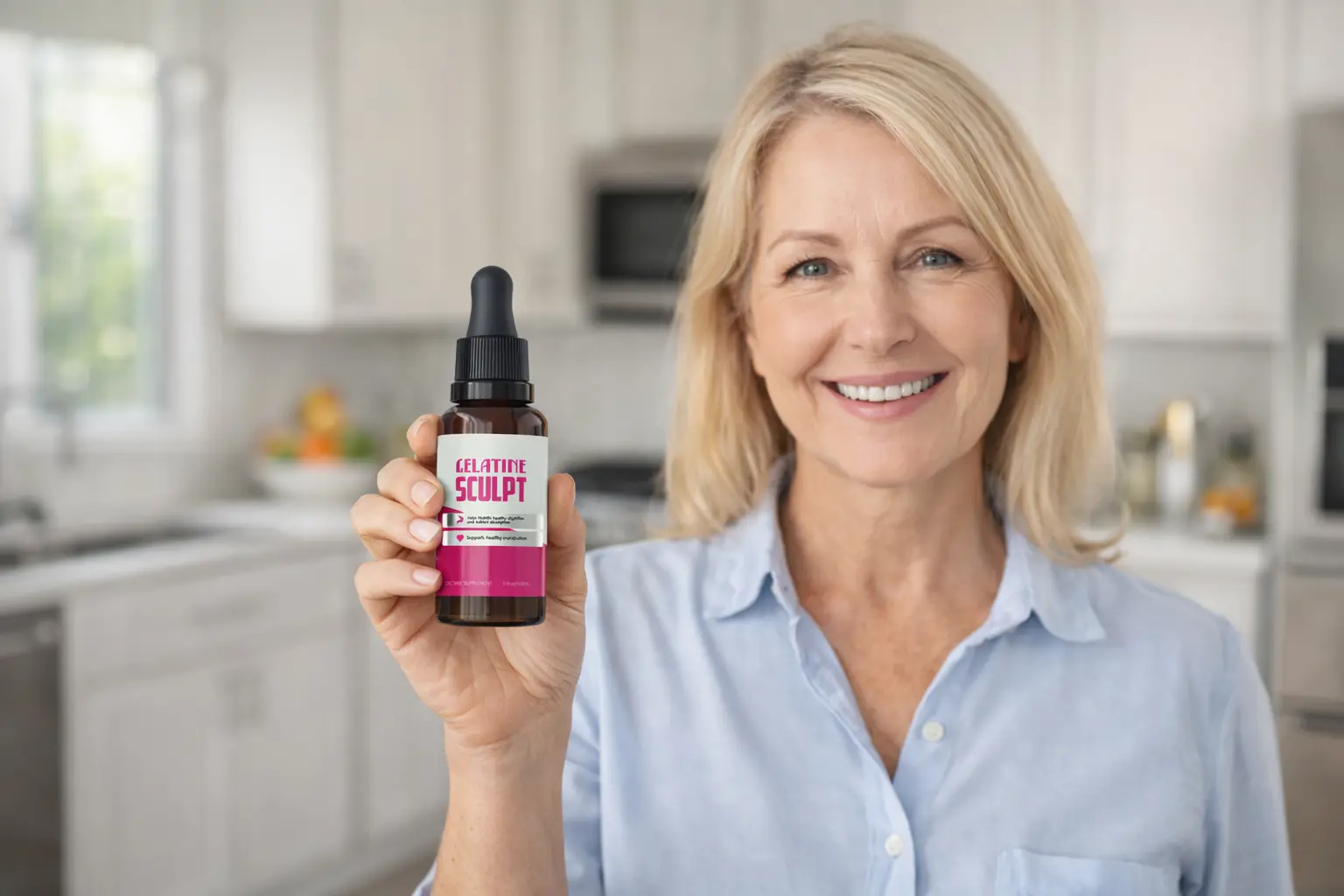 Adult holding a Gelatine Sculpt bottle