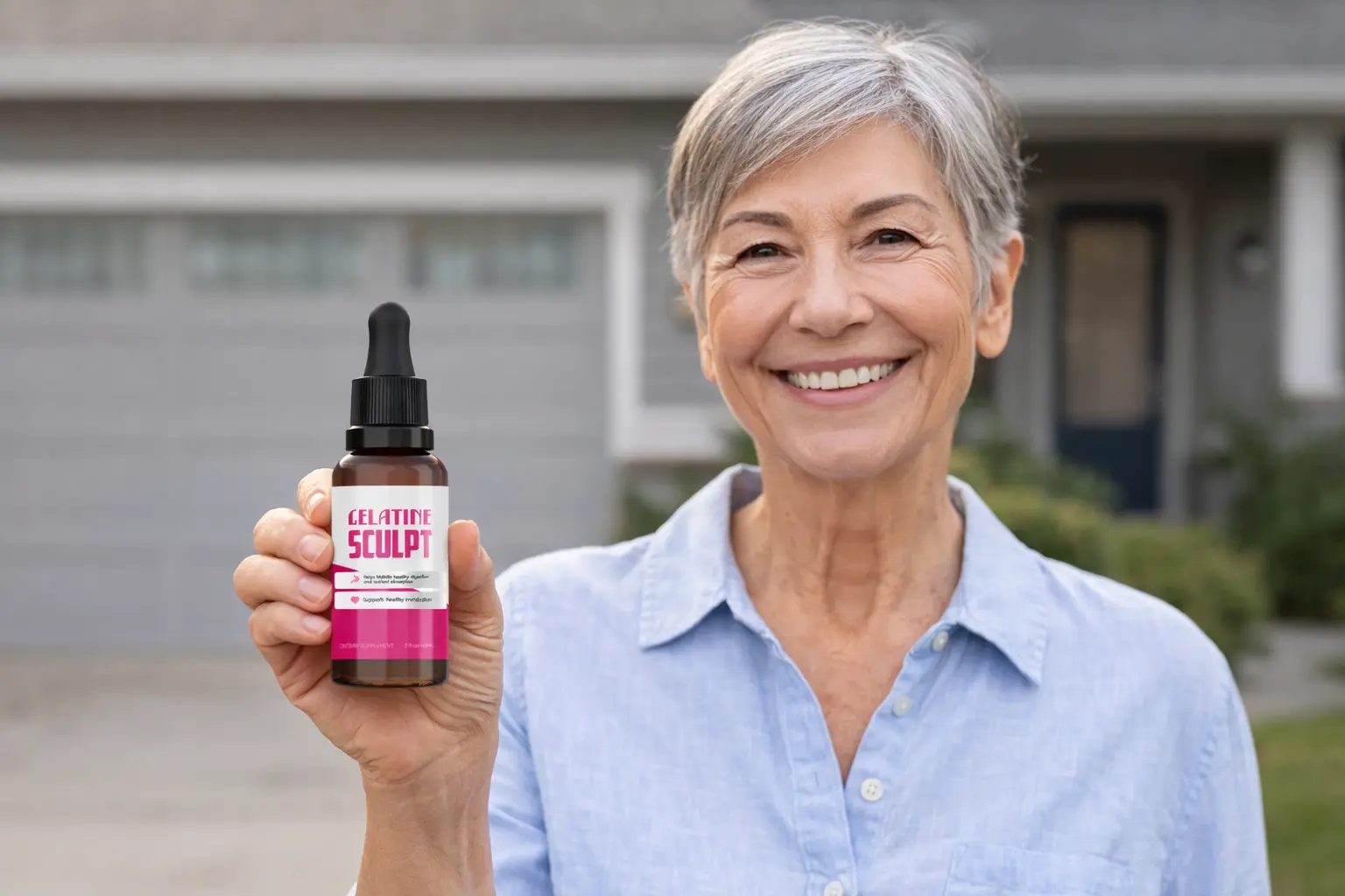 Adult holding a Gelatine Sculpt bottle